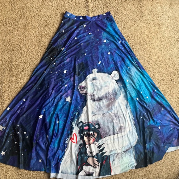 Blackmilk Lora Zombie Courage Bears Yes You Can Galaxy Maxi Skirt Size Large - Picture 5 of 5